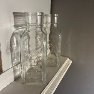Vintage Glass Honey Bottles